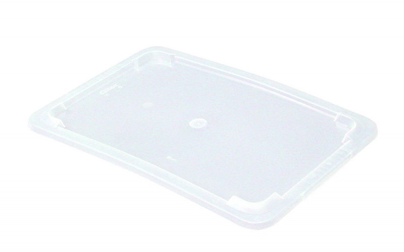 Bac plat avec couvercle Avec couvercle blanc plastique 43,7x28,5x7,5 cm 5 L fond plein parois pleines Gilac