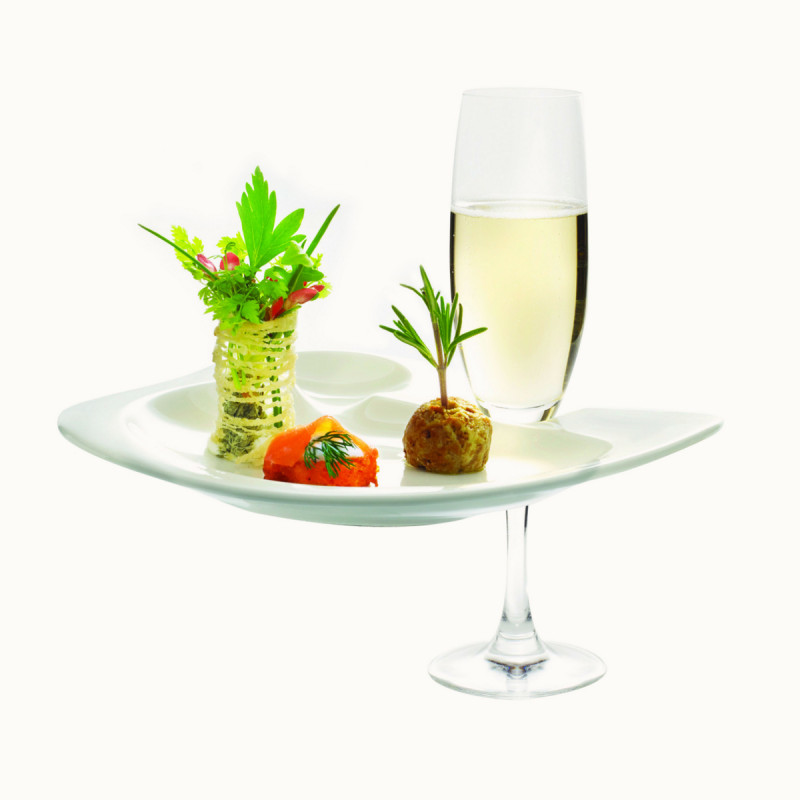 Assiette cocktail ovale ivoire porcelaine vitrifiée 22,7x18,6 cm Nabur Rak
