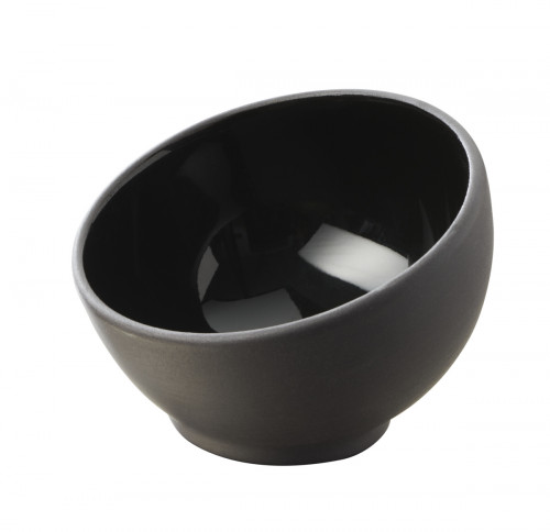 Mise en bouche rond noir porcelaine Ø 7,5 cm Solid Revol