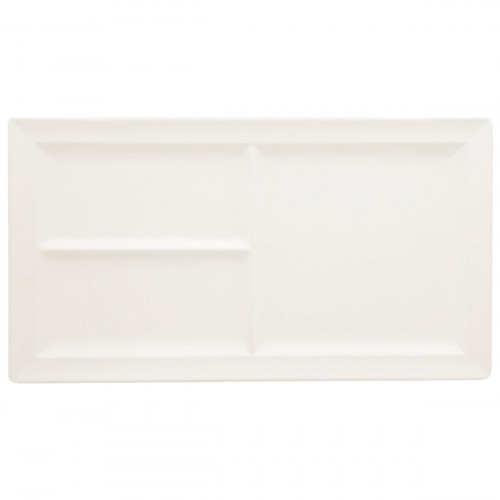 Assiette à compartiments rectangulaire ivoire porcelaine vitrifiée 38,8x21,3 cm Classic Gourmet Rak