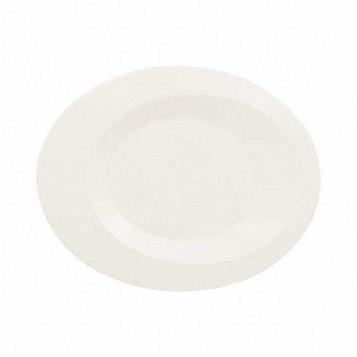 Assiette plate ovale ivoire porcelaine vitrifiée 25,1x20 cm Giro Rak