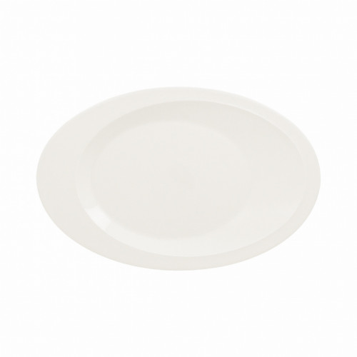Assiette plate ovale ivoire porcelaine vitrifiée 34x22 cm Giro Rak