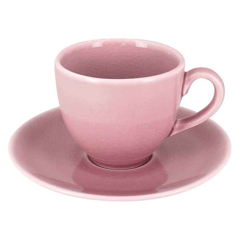 Tasse à expresso rond rose porcelaine vitrifiée 9 cl Ø 6,5 cm Vintage Rak