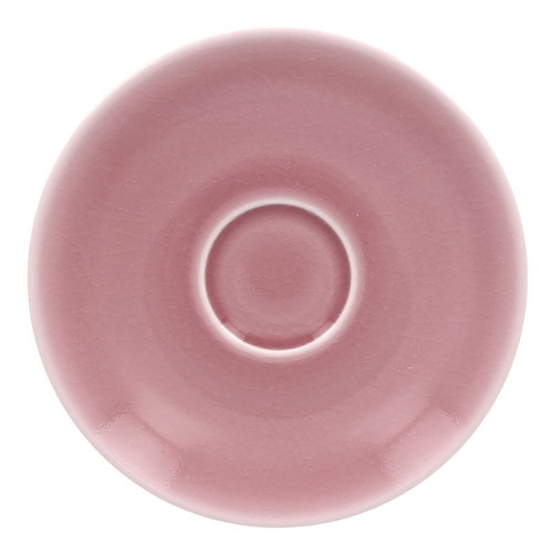 Sous-tasse à thé rond rose porcelaine vitrifiée Ø 15 cm Vintage Rak