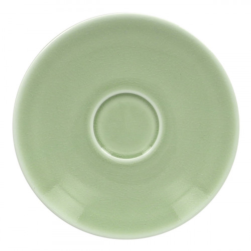 Sous-tasse à thé rond vert porcelaine vitrifiée Ø 15 cm Vintage Rak