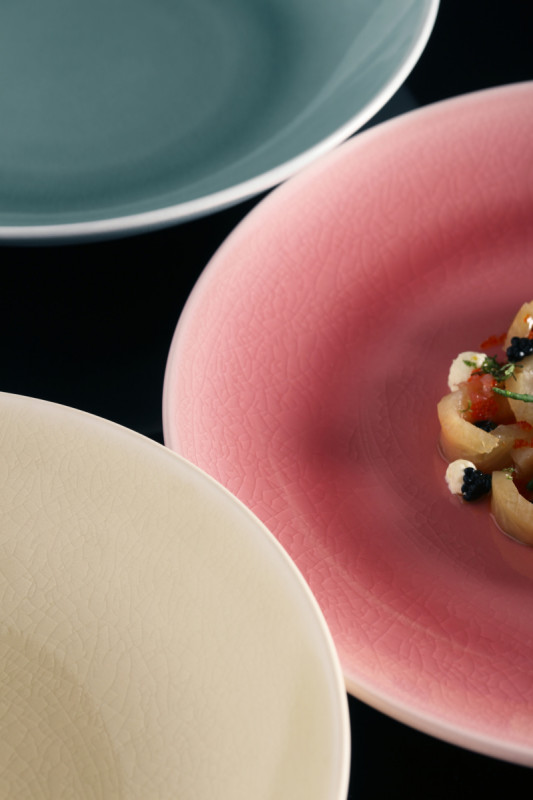 Sous-tasse à déjeuner rond bleu porcelaine vitrifiée Ø 17 cm Vintage Rak