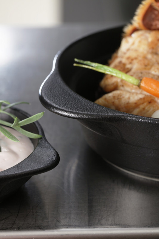 Cocotte rond gris porcelaine vitrifiée Ø 28,2 cm Chefs Fusion Rak