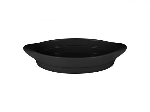 Plat ovale noir porcelaine vitrifiée 31x18 cm Chefs Fusion Rak