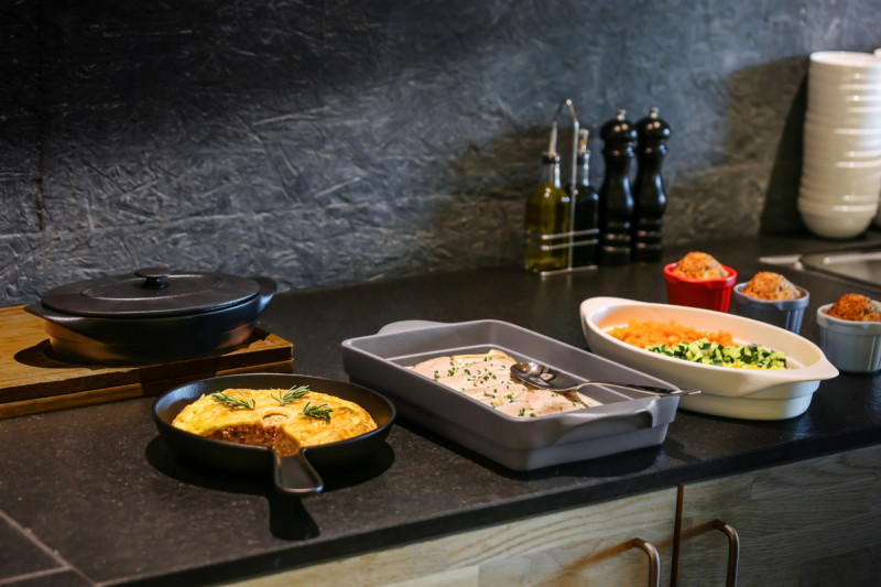 Terrine rectangulaire gris porcelaine vitrifiée 47x24,5 cm Chefs Fusion Rak