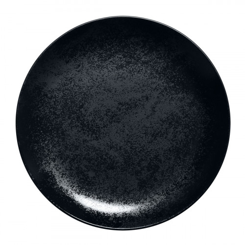 Assiette plate rond noir porcelaine vitrifiée Ø 17,9 cm Karbon Rak