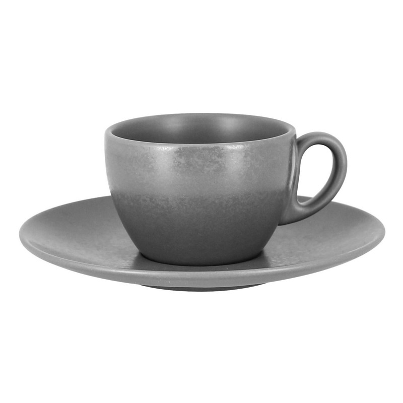 Tasse à thé rond gris porcelaine vitrifiée 20 cl Ø 8,7 cm Shale Rak