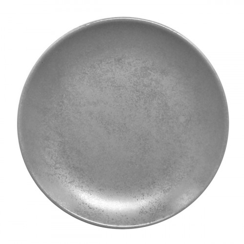 Assiette coupe plate rond gris porcelaine vitrifiée Ø 17,9 cm Shale Rak