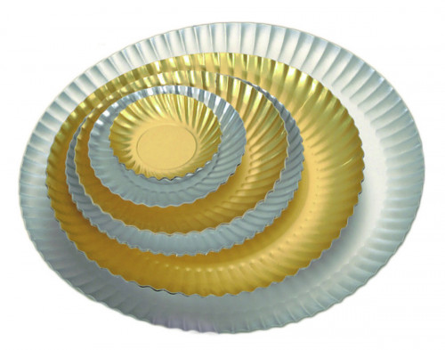Assiette carton rond argent Ø 8 cm (100 pièces)