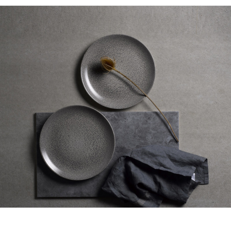 Assiette plate rectangulaire gris porcelaine vitrifiée 29,8x15,3 cm Evo Origins Dudson