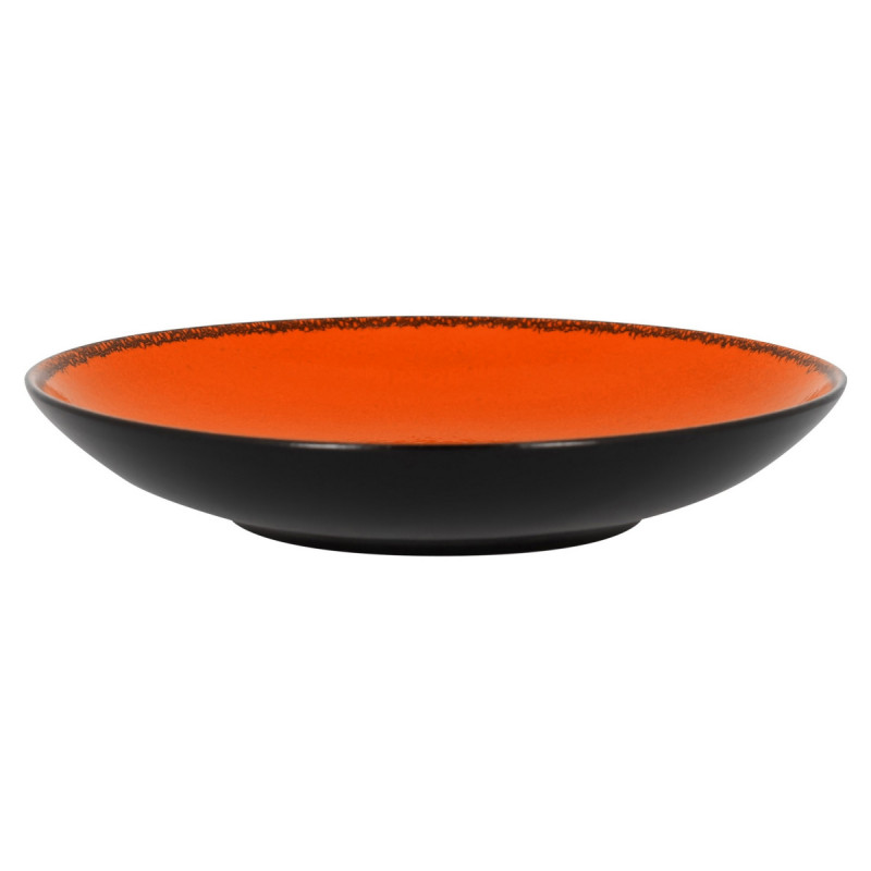 Assiette coupe creuse rond orange porcelaine vitrifiée Ø 22,2 cm Fire Rak