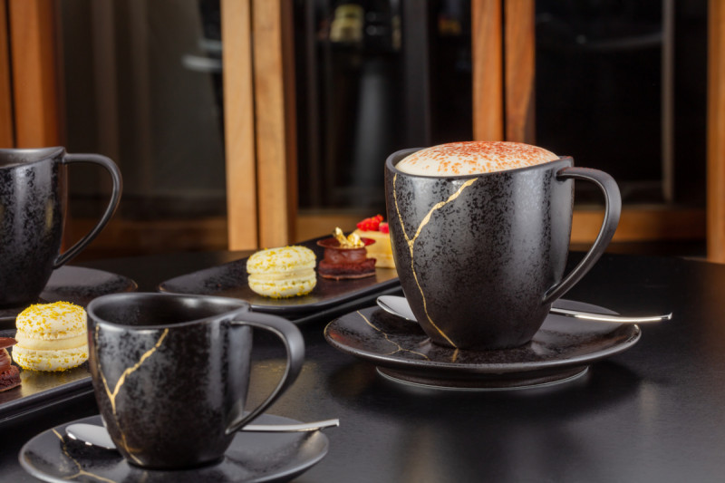 Tasse à thé noir porcelaine 23 cl Ø 8 cm Kintzoo Rak