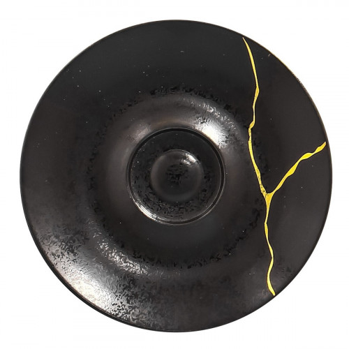 Sous tasse à espresso rond noir porcelaine Ø 12 cm Kintzoo Rak