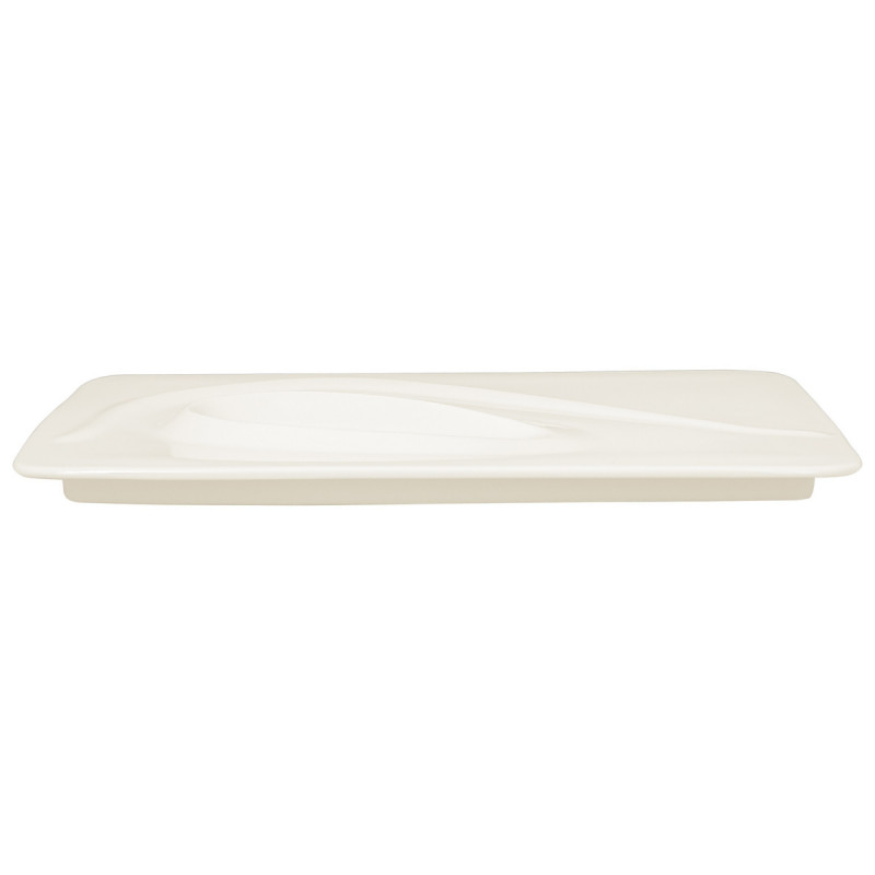 Assiette plate rectangulaire blanc porcelaine vitrifiée 32,1x24 cm Create Rak