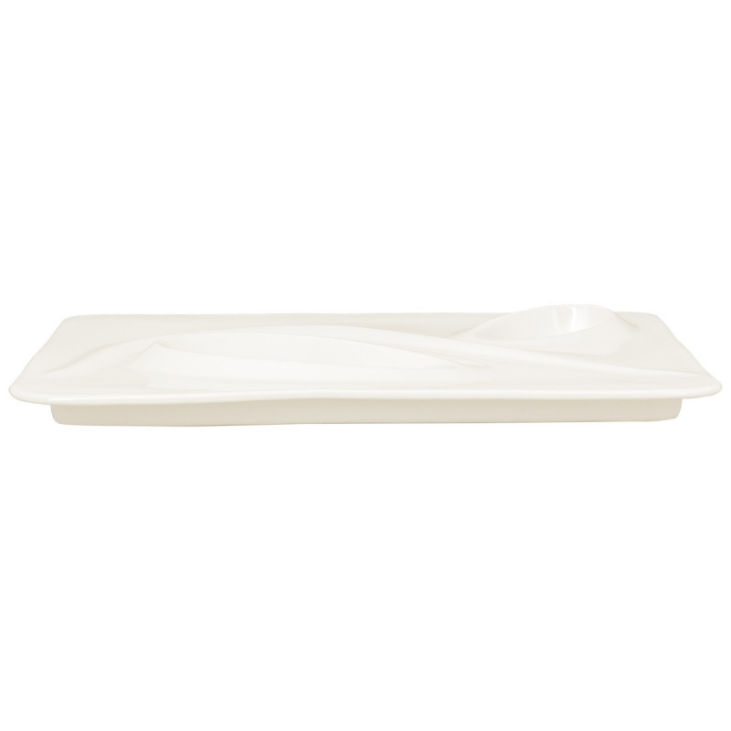 Assiette plate rectangulaire porcelaine vitrifiée 32,1x24 cm Create Rak