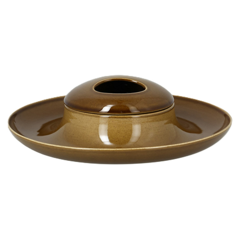 Couvercle rond bronze porcelaine vitrifiée Ø 14,5 cm Ashore Rak