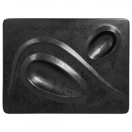 Assiette plate rectangulaire noir porcelaine vitrifiée 32,1x24 cm Create Rak