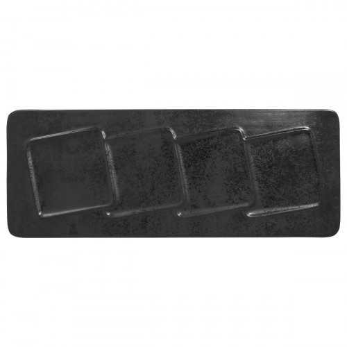 Assiette plate rectangulaire noir porcelaine vitrifiée 37,5x14,5 cm Create Rak