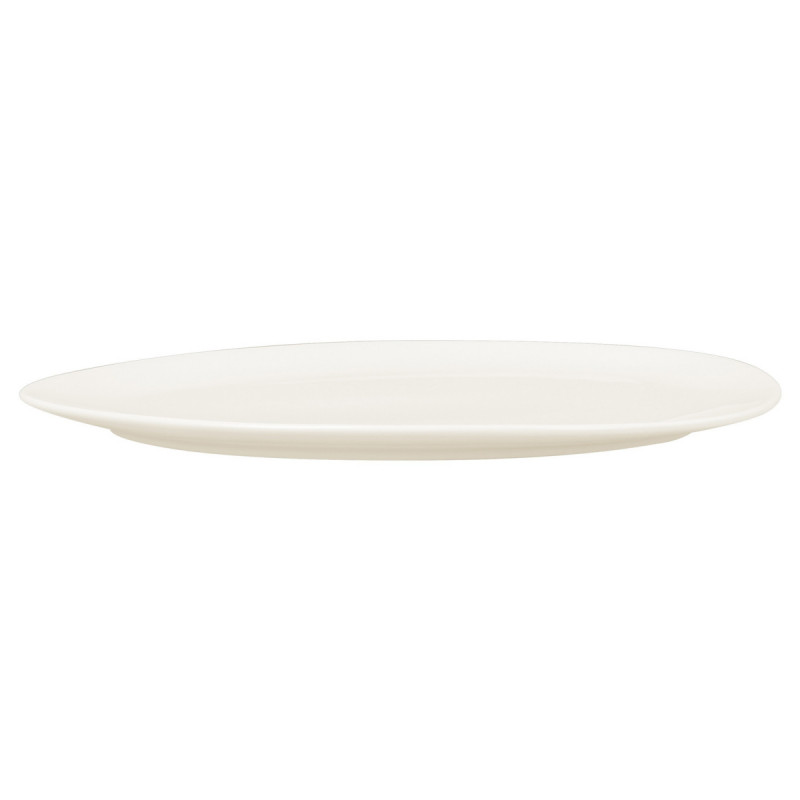 Assiette plate ivoire porcelaine vitrifiée 26,8x21,5 cm Shaped Rak