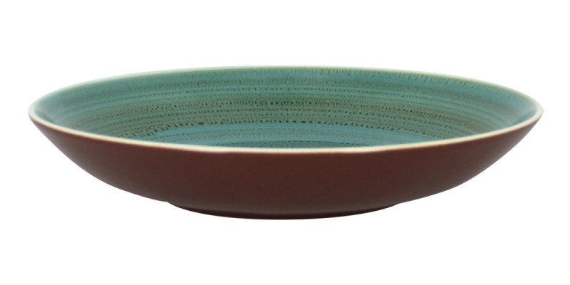 Assiette coupe creuse rond bleu porcelaine vitrifiée Ø 25,9 cm Twirl Rak