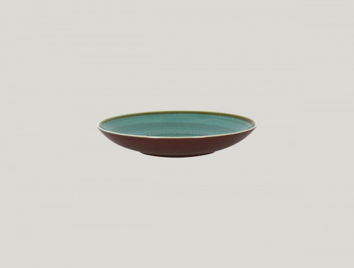 Assiette coupe creuse rond bleu porcelaine vitrifiée Ø 22,2 cm Twirl Rak