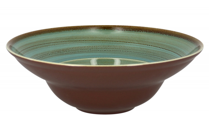 Assiette extra creuse rond bleu porcelaine vitrifiée Ø 26,1 cm Twirl Rak