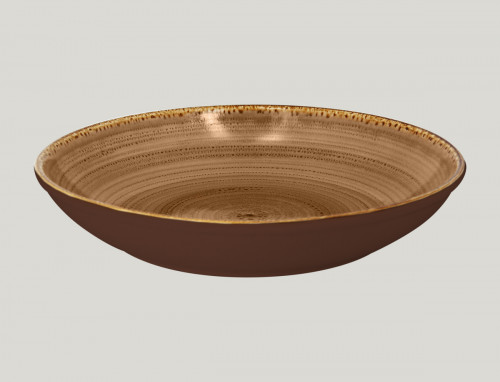 Assiette coupe creuse rond marron porcelaine vitrifiée Ø 36,2 cm Twirl Rak