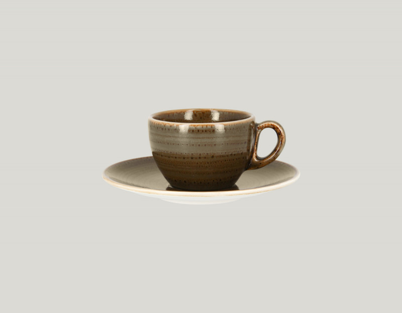 Tasse à café brun porcelaine vitrifiée 23 cl Ø 9 cm Twirl Rak