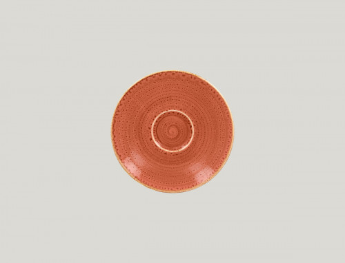Sous tasse à café rond orange porcelaine vitrifiée Ø 17 cm Twirl Rak