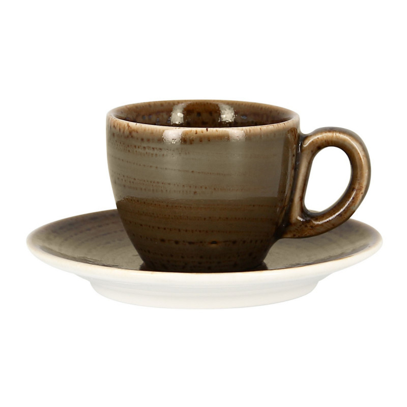 Tasse à expresso brun porcelaine vitrifiée 8 cl Ø 6,5 cm Twirl Rak