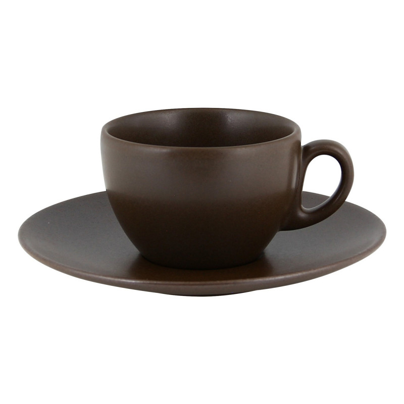 Tasse à thé brun porcelaine vitrifiée 23 cl Ø 9 cm Genesis Rak
