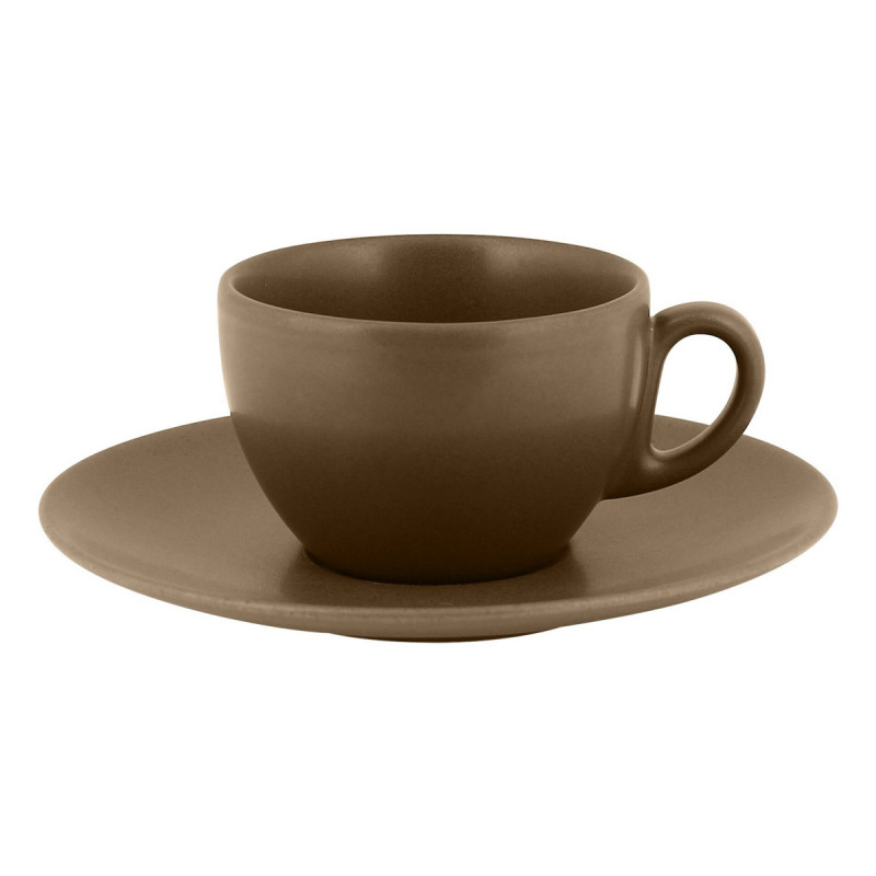 Sous tasse à thé marron porcelaine vitrifiée Ø 17 cm Genesis Rak