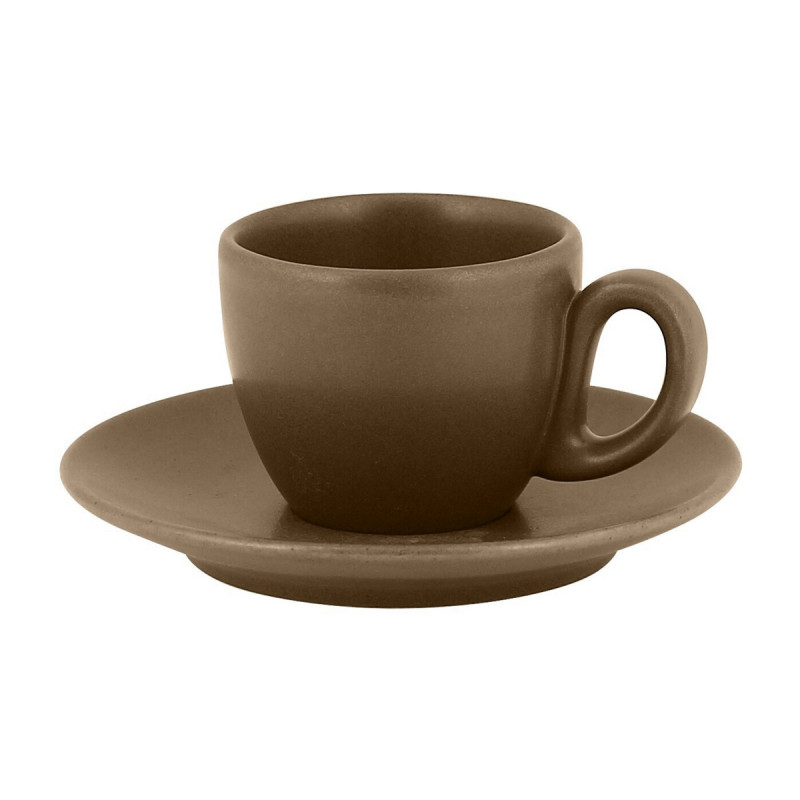 Sous tasse à espresso marron porcelaine vitrifiée Ø 12,5 cm Genesis Rak