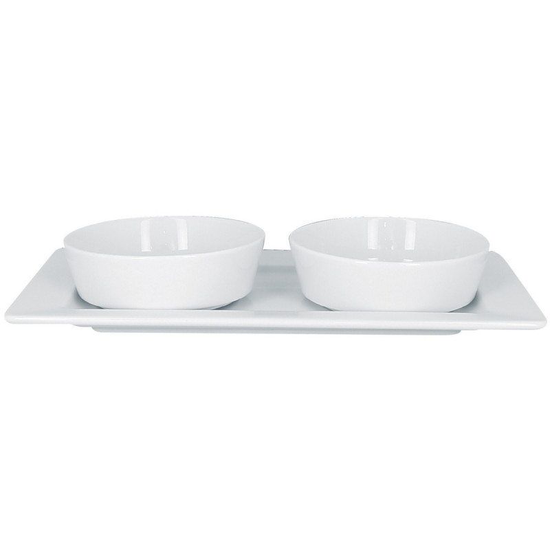 Assiette plate rectangulaire blanc porcelaine vitrifiée 29,4x16,4 cm Access Rak