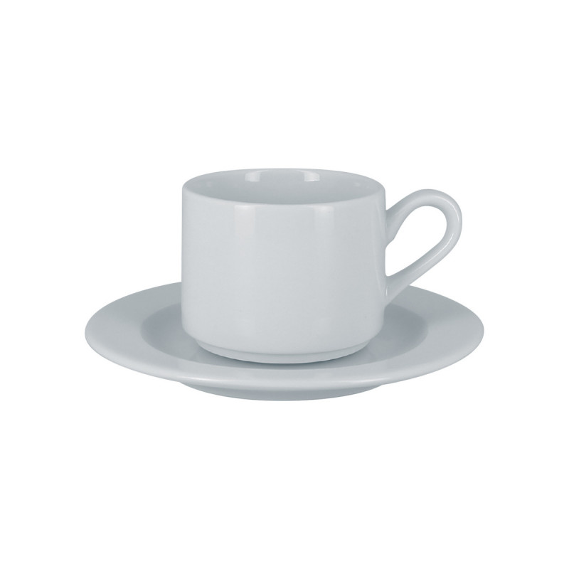 Tasse à thé empilable blanc porcelaine vitrifiée 20 cl Ø 8 cm Access Rak