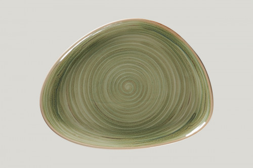 Assiette coupe plate triangulaire Emerald porcelaine vitrifiée 32,6x25 cm Rakstone Spot Rak