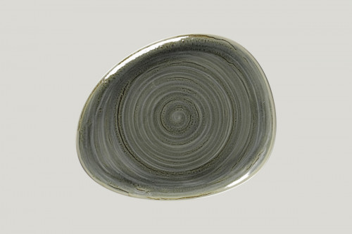 Assiette coupe plate triangulaire Peridot porcelaine vitrifiée 27,9x22,4 cm Rakstone Spot Rak