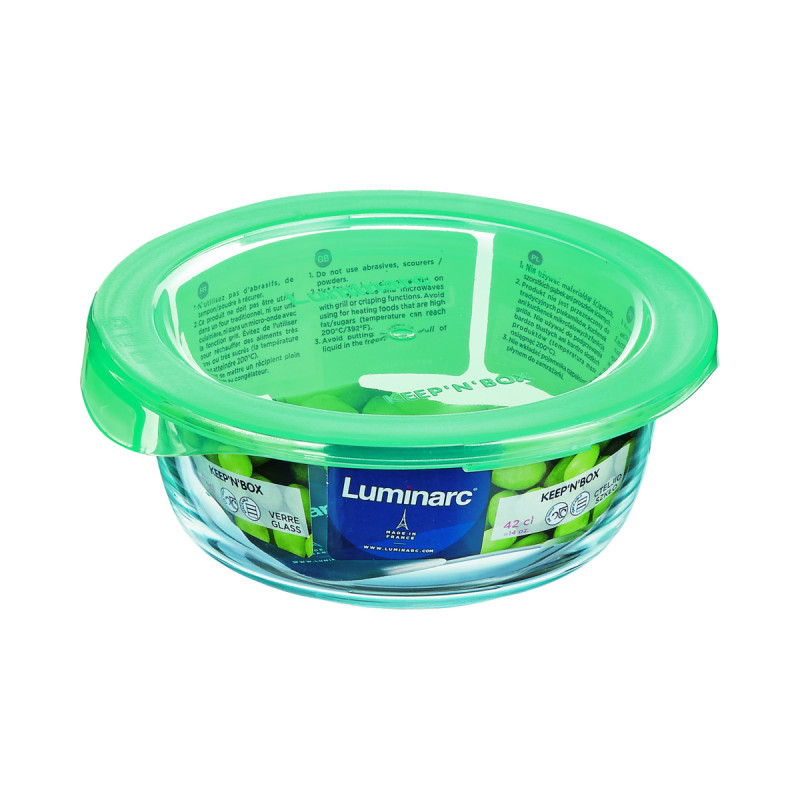 Boîte avec couvercle hermétique transparent verre trempé 13,8 cm Keep'n Box Luminarc