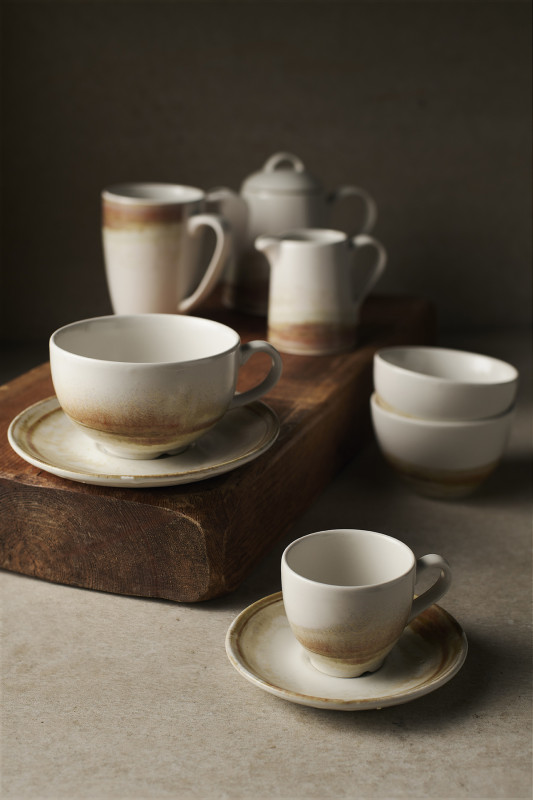 Tasse à cappuccino beige porcelaine 22,7 cl Ø 9,5 cm Finca Dudson