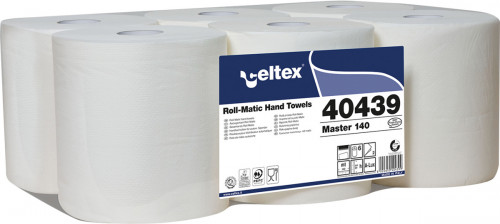 Rouleau essuie main blanc ouate de cellulose Ø 20 cm 140 m