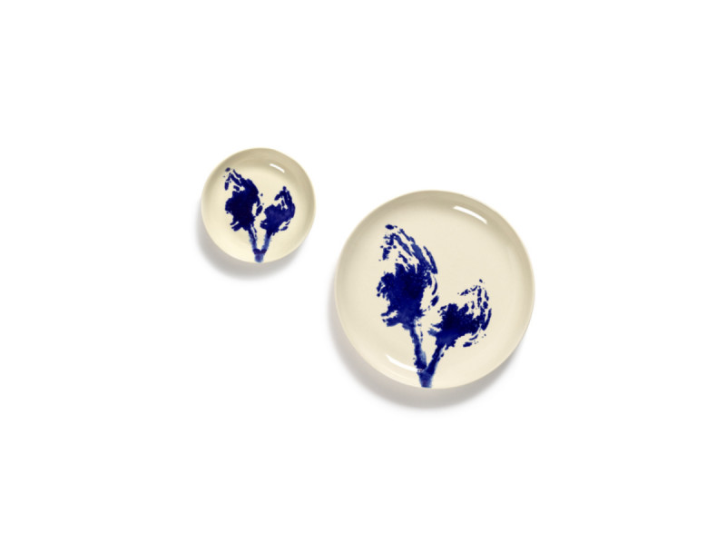 Plat rond blanc artichaut bleu grès émaillé Ø 11,5 cm Feast By Ottolenghi Serax