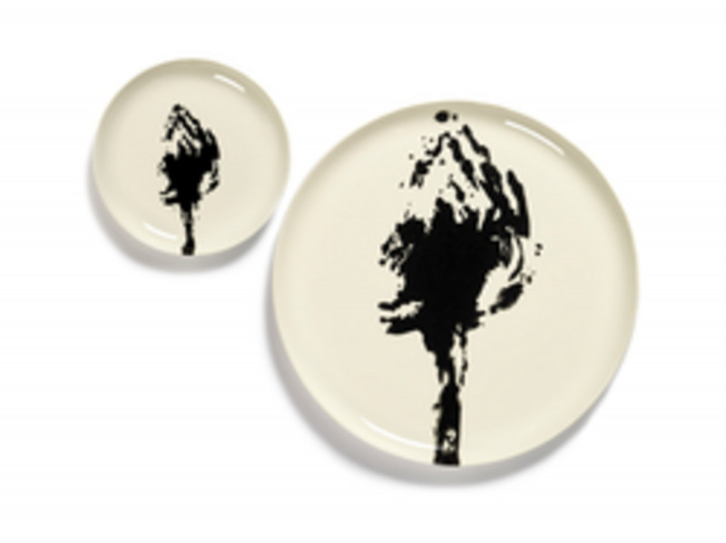 Assiette plate rond blanc artichaut noir grès émaillé Ø 19 cm Feast By Ottolenghi Serax