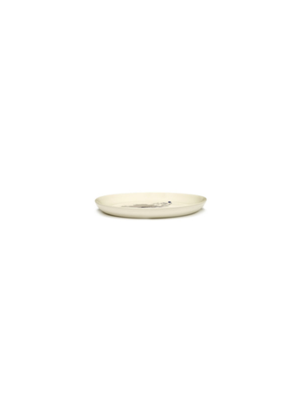 Assiette plate rond blanc artichaut bleu grès émaillé Ø 19 cm Feast By Ottolenghi Serax