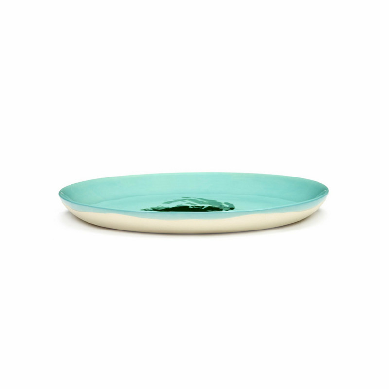 Assiette plate rond azure artichaut vert grès émaillé Ø 22,5 cm Feast By Ottolenghi Serax