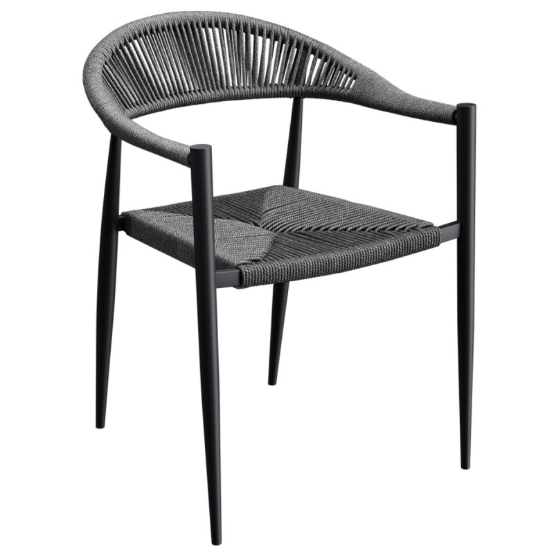 Fauteuil gris 78x56x60 cm Amsterdam