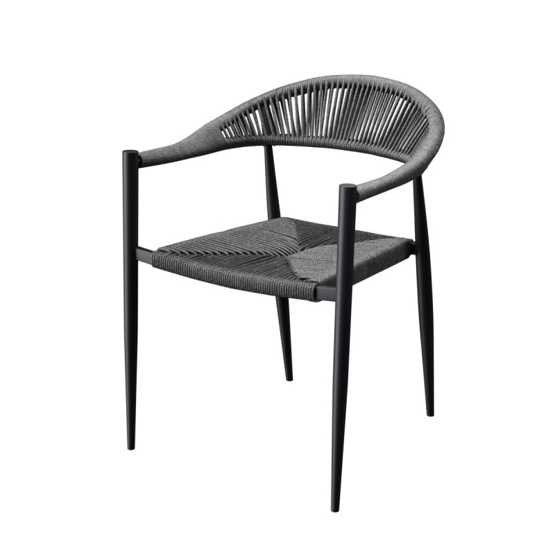 Fauteuil gris 78x56x60 cm Amsterdam